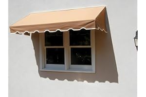 Easyawn Door and Window Sunbrella Canvas Awning / 5 Colors + 3 Sizes/Classic Awning / (Linen 6 feet Wide)