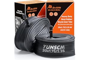 YUNSCM 2-PCS 20" Heavy Duty Bike Tubes 20X1.75/1.95/2.125/2.25 Schrader Valve (45/57-406) 20" Bicycle Tubes Compatible with 20 X 1.75 20 X 1.95 20X2.0 20 X 2.125 20X2.20 20X2.25 Bike Tire Tubes