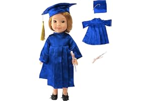 American Fashion World Blue Graduation Outfit for 14-Inch Dolls | Premium Quality & Trendy Design | Dolls Clothes | Outfit Fashions for Dolls for Popular Brands