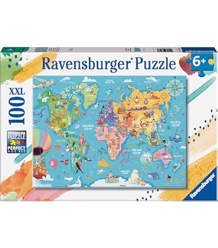 Amazon.com: Janod 300 Piece Giant World Map Puzzle – Ages 7+