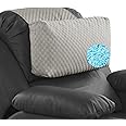 HOMBYS Cooling Headrest Neck Pillow for Recliner with Adjustable Shredded Gel Memory Foam Filling, Extra Large & Non-Slip Neck Pillow for Recliner, Sofa, Office Chair, Car, Gaming, Brown