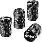 Tire Valve Stem Caps Compatible with Jeep Series Car Wheel Air caps Metal Valve Stem Caps Decoration Accessories 4 Pcs Black