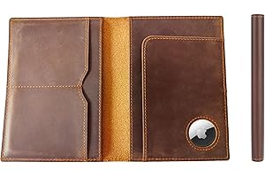 STAR VISTA Albatross Leather Travel Passport Holder, Minimalist Design, Full Grain Leather Case for Men and Women - Slim Passport Wallet, Bifold, RFID Blocking, with AirTag Holder