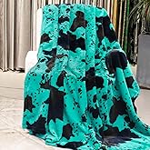 Fleece Throw Blanket for Bed - Teal Turquoise Blue Soft Fuzzy Blankets, Lightweight Cyan House Decorations for Living Room Home Decor Birthday Gifts for Women Men Girls Boys