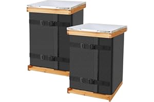 LEADGOODS Winter Bee Hive Wrap for 8 and 10 Frame Hives, Adjustable Beehive Wrap Beekeeping Supplies, 600D Oxford Insulated Cover, Waterproof, Windproof, Lightweight, Reusable, 75.98" x 23.6" (2 Pcs)