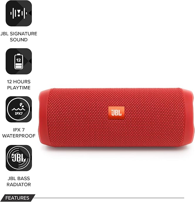 金盒特价 JBL Flip4 音乐万花筒4 防水蓝牙小音箱 5.4折.99 两色可选 海淘转运到手约¥473