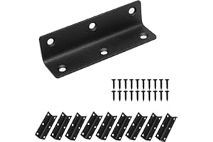 Redunest L Bracket, Heavy Duty Corner Brace, 10 Pack 4" Metal Shelf Bracket Angle Bracket for Shelves, Black L Brackets for Wood