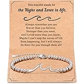 Tarsus Thinking of You Gifts for Women, Through The Waves of Life, Inspirational Gifts, Get Well Gift, Sympathy Thoughtful Gifts for Friend, Encouragement Cheer Up Bracelet