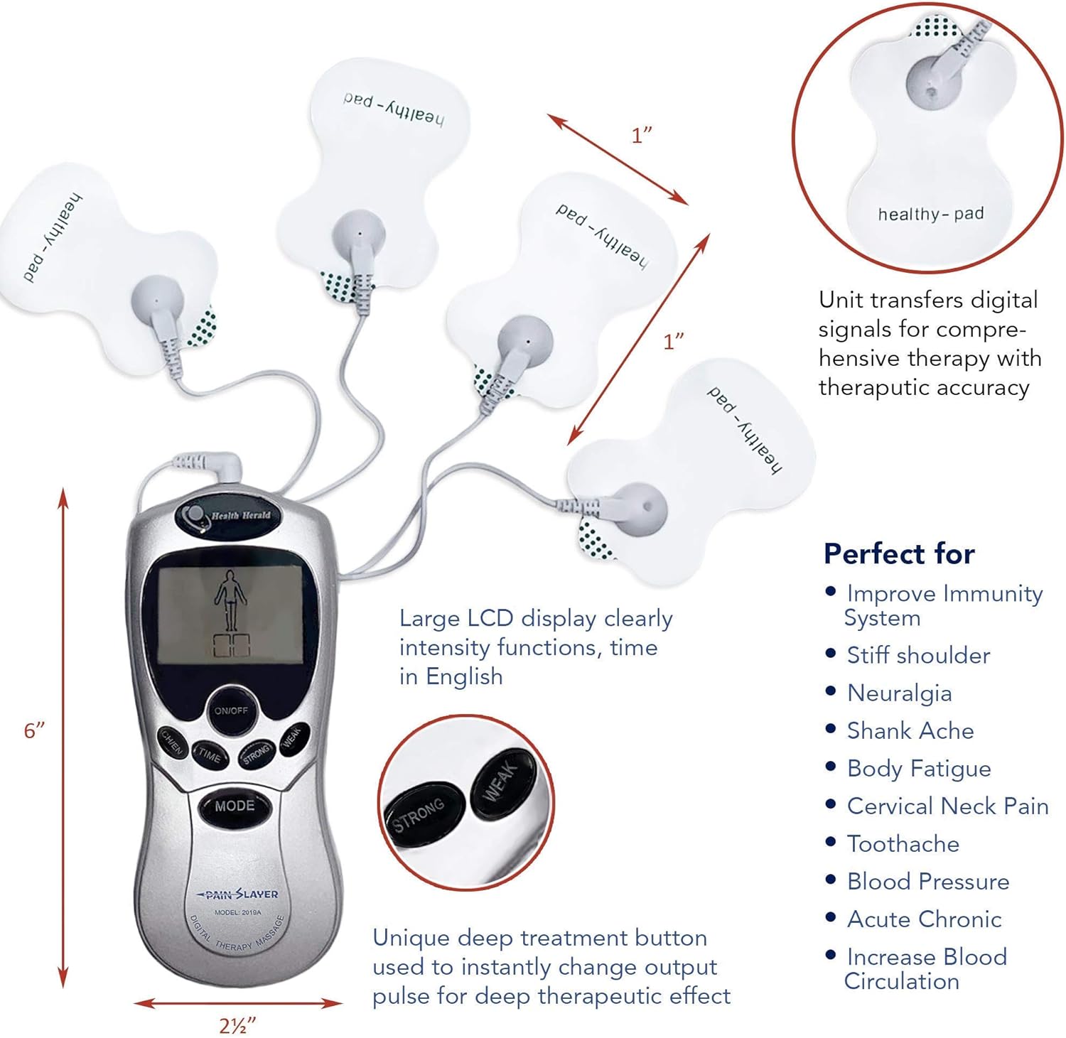 PAINSLAYER Acupuncture Pen with 5 Massage Heads Plus Massage Therapy Machine Function Energy Pain Therapy Relief, Electric Acupuncture Pen,Electro Acupuncture,2 Devices in ONE Box: Health & Personal Care