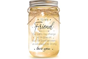 ZARNIIOSOI Friendship Gifts for Women, Mason Jar Night Lights for Friend, Gifts for Friends Best Friend Birthday Gifts, Thankgiving Christmas Gifts for Women,Gift for BFF (Friends 1)