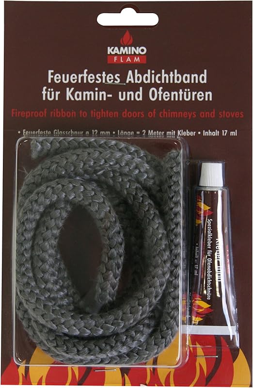 KaminoFlam Stove Door Seal Kit with Adhesive, Fire Door Rope, Asbestos