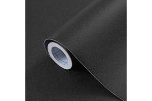 Heroad 17.7” x 118” Peel and Stick Wallpaper Matte Black Contact Paper for New Environmentally Friendly Materials Thickening Upgrade Increase Stomata Wallpaper for Countertops Bathroom Kitchen