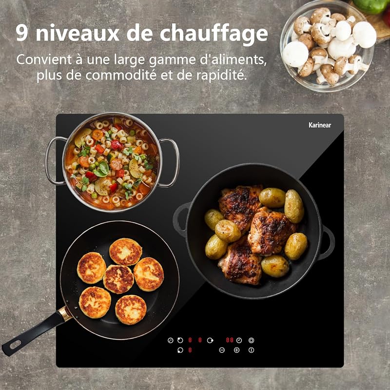 Plaque Vitrocéramique 3 Feux 5200W