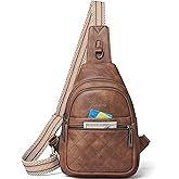 LATMAP Sling Bag For Women Fanny Pack Crossbody Travel Shoulder Belt Bags Tote Backpack Purse Faux Leather