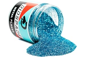 DIDSPADE 2oz Sky Dive 0.008" Small Light Blue Metal Flake Solvent Resisitant Glitter | Paint Metal Flake | Flake for Automotive Spray and Spray Painting | Glitter for Epoxy Resin