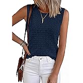 KIRUNDO Sweater Vest Women Crochet Tank Tops 2026 Spring Summer Sleeveless Knit Pullover Beach Cover Up Vacation Outfits