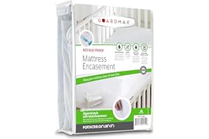 Guardmax Jersey Knitted Mini Crib Size Zippered Mattress Encasement - Waterproof & Bed Bug Proof Mattress Protector - Comfortable, Soft, and Noiseless Zippered Bedding - Dust Mite Proof (24 x 38 x 3)