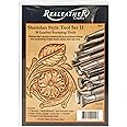 Realeather Leather Stamps Tool Set for Leather Crafting, Sheridan Style Stamp Set II