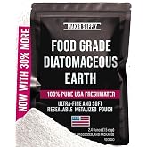 Food Grade Diatomaceous Earth 2.4 oz | Ultra Fine Freshwater DE Powder | 100% Pure Food Grade DE | No Anti-Caking Agents, Fillers or Additives | Natural Organic Mineral | Resealable Metallized Pouch