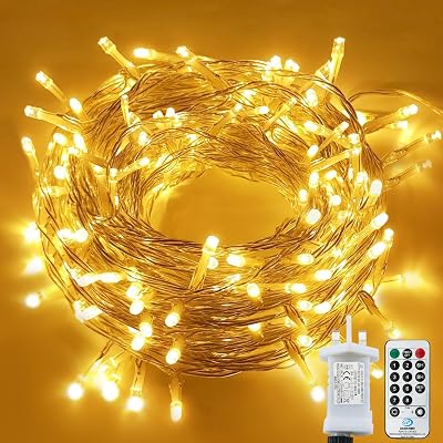 LITYBY Fairy Lights Outdoor Waterproof 25M 220LED 8 Modes Warm White