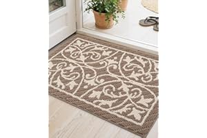 DEXI Front Door Mat Entryway Floor Inside House Doormat Entrance Mats Entry Non Slip Washable,23.5"x35.5",Brown