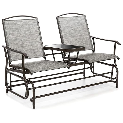 Amazon Com 2 Person Outdoor Mesh Fabric Patio Double Glider With