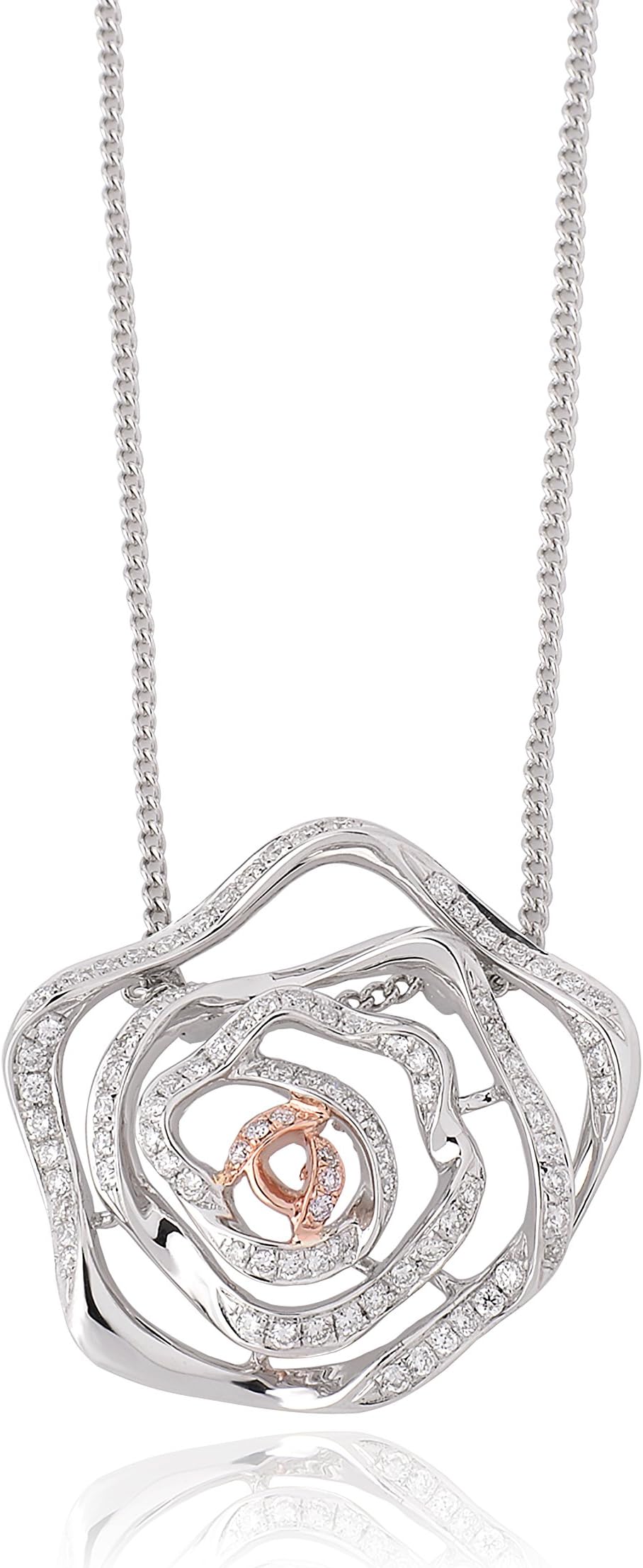 Clogau Lady Snowdon Diamond Pendant with a Chain of 24-31cm