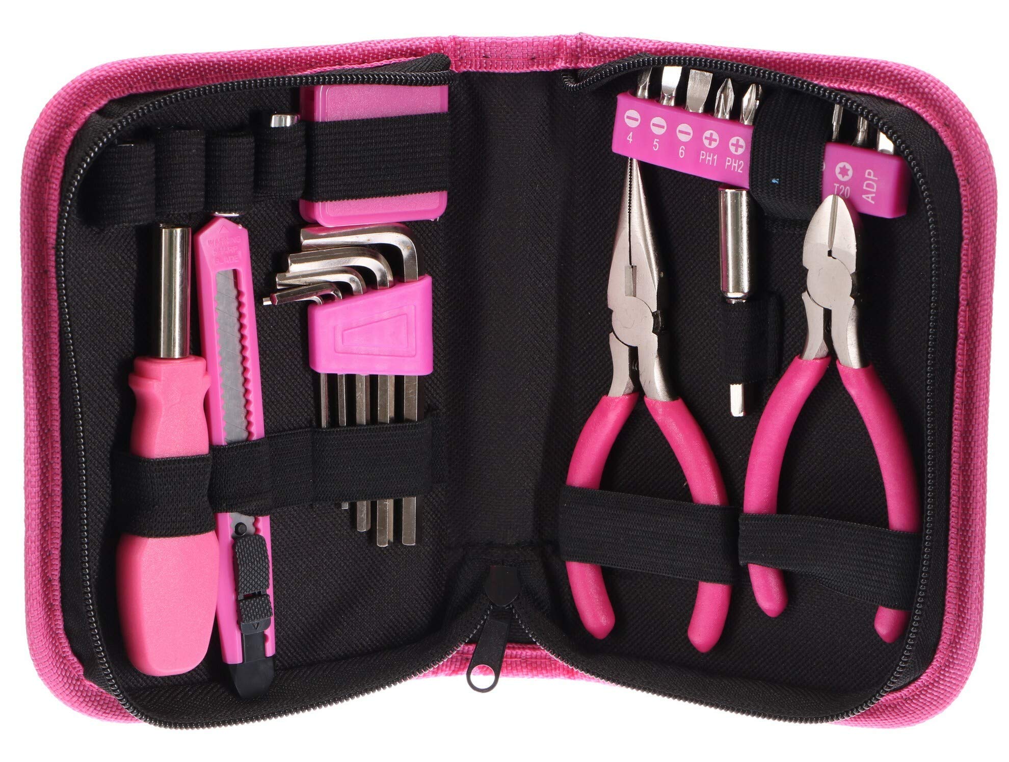 SIXTOL Home Pink 26 Tool Set in a Plastic Case | Pink Tools | Tools for Ladies | Home Tools | 26pcs Tool Kit — image 1
