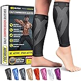 BLITZU Calf Compression Sleeve for Men & Women Footless Compression Socks Support Runners Leg Sleeve Shin Splints Pain Relief