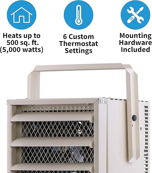 Newair G73 Hardwired Electric Garage Heater Heats Up To 500 Square Feet