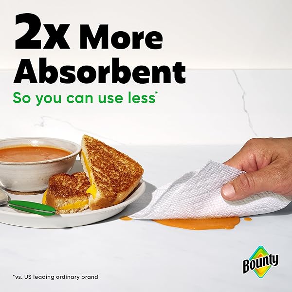 BOUNTY SELECT-A-SIZE PAPER TOWELS, WHITE, 2 TRIPLE ROLLS = 6 REGULAR ROLLS