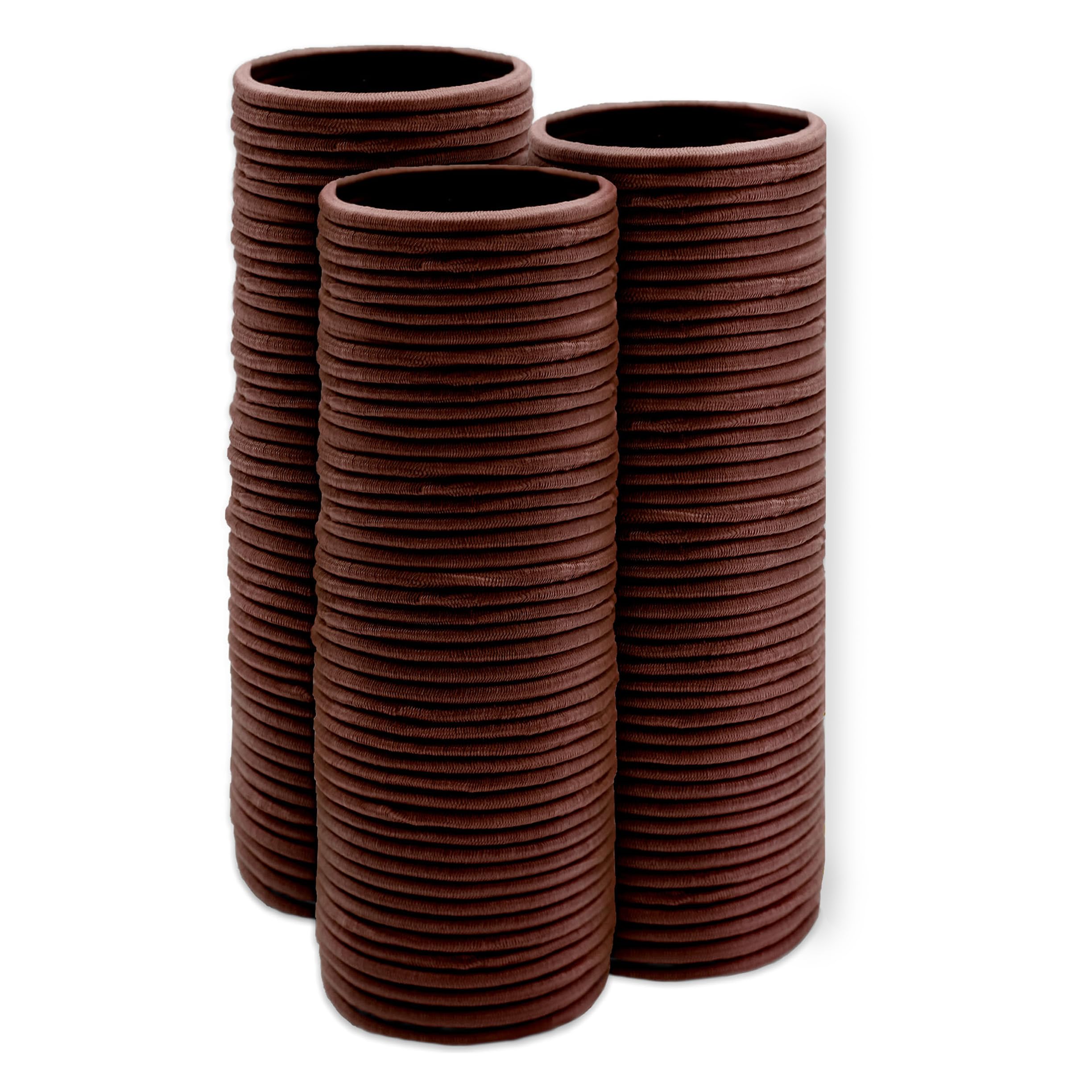 SRODHA Beauty 100 Pack Elastic Hairbands | 4mm Hair Bands Ties Bobbles Ponios Ponytail Holders Styling Accessories for Women Girls | Quality Endless Snag Free No Damage for Thick Hair (Brown)