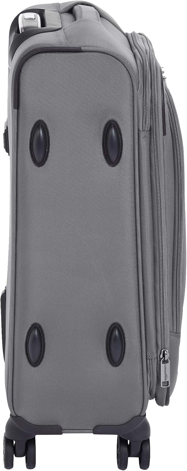  |  Basics Expandable Softside Carry-On Spinner Luggage Suitcase With TSA Lock And Wheels - 23 Inch, Grey | Carry-Ons