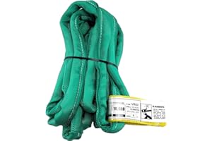 CHENANGO SUPPLY USA Made VR2 X 8' Green Slings 4'-30' Lengths in Listing, Double PLY Cover Endless Round Poly Lifting Slings, 5,300 lbs Vertical, 4,240 lbs Choker, 10,600 lbs Basket (USA Poly)(8 FT)