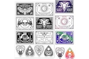 GLOBLELAND Moth Skeleton Clear Stamps Witch Magic Cat Skeleton Crystal Ball Transparent Stamp Seals for DIY Scrapbooking Journals Decorative Cards Making Photo Album DIY Craft (DIY-WH0371-0044-US19)