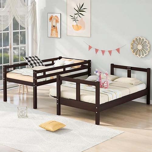 Harper Bright Designs Twin Over Full/Futon Bunk Beds, Wooden