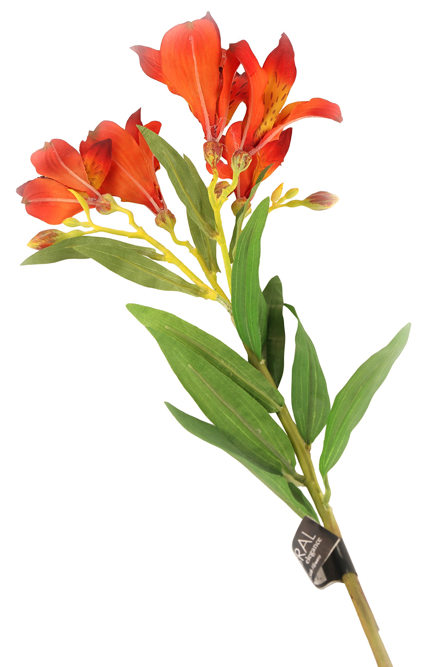 Floral Elegance Artificial 74cm Single Stem Deep Orange Peruvian Lily Flower โ image 1