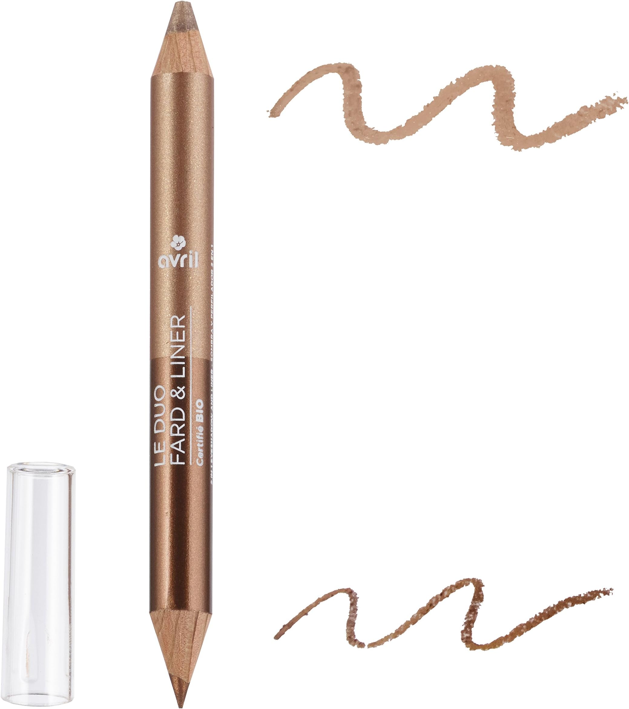 Duo fard et liner bio - Avril - Liner bronze cuivré / Fard beige doré