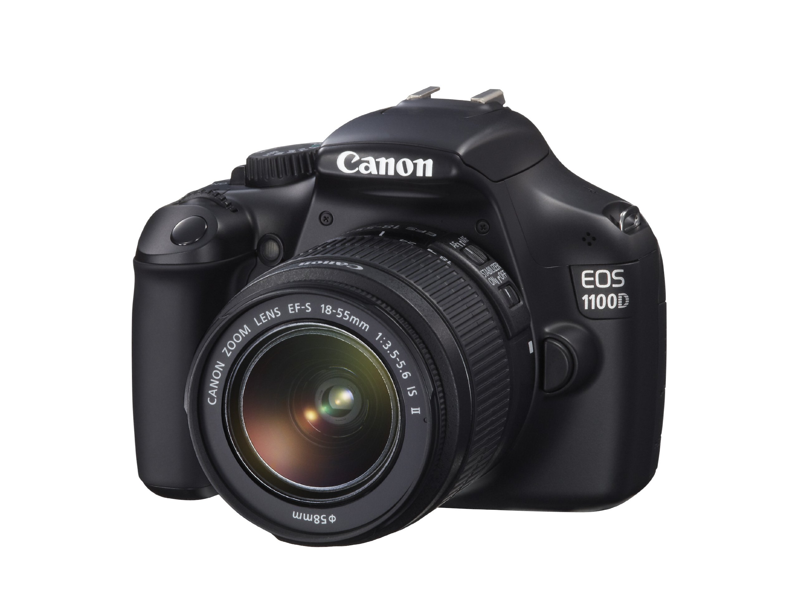 Canon EOS 1100D EF-S IS II Lens 12MP SLR Camera 2.7 inch LCD - Black (Renewed)