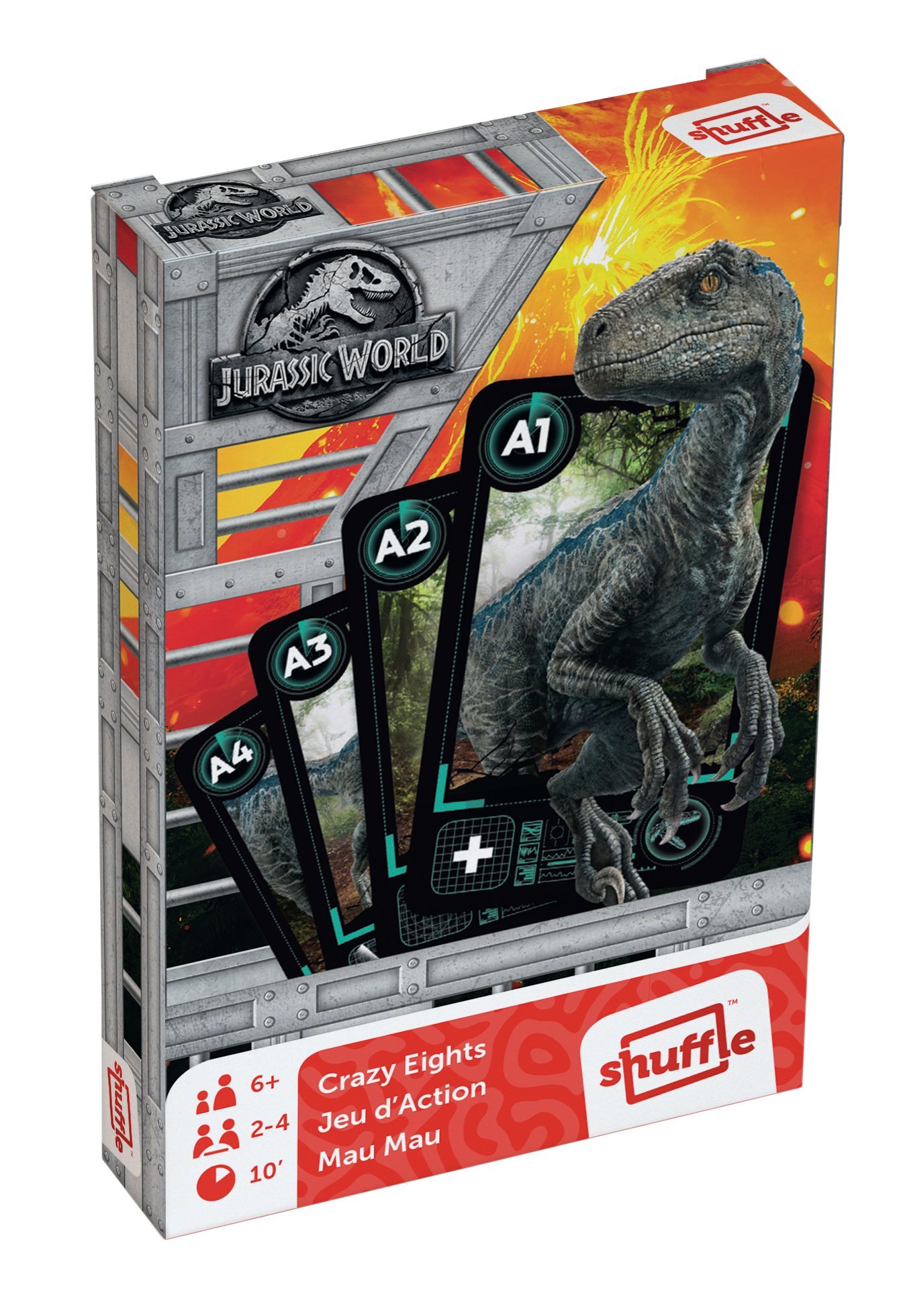 Cartamundi 108420928 Jurassic Park/World Crazy Eights Game, Multi