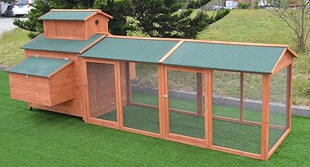 Amazon Com Omitree 10 Ft Wood Chicken Coop Backyard Hen Run