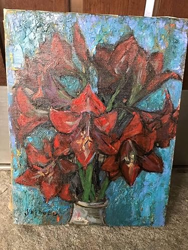 Amazon １３ 実力作家 高橋忍 昭和６３年 アマリリス 愛媛 油彩 直筆 肉筆 油絵 花 インテリア 絵画 アンティーク 303 フィギュア ドール 通販