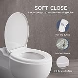CUQOO Oval White Soft Close Quick Release Toilet Seat Adjustable O-Shape view 4