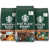 Starbucks Whole Coffee Beans, Medium Roast Hot or Iced Coffee, Variety Pack, Three 12 oz Bags