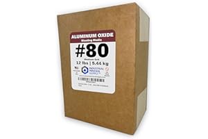 INDUSTRIAL MINERAL SUPPLY Aluminum Oxide - 12 LBS - Sand Blasting Abrasive Media for Sandblasters, Sandblast Guns and Blast Cabinets (#80 Grit (Medium))