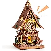 ROKR Cuckoo Clock Mechanical 3D Wooden Puzzle Kit for Adults, DIY Wooden Clock Model Building Set, Unique Home Decor Gift for
