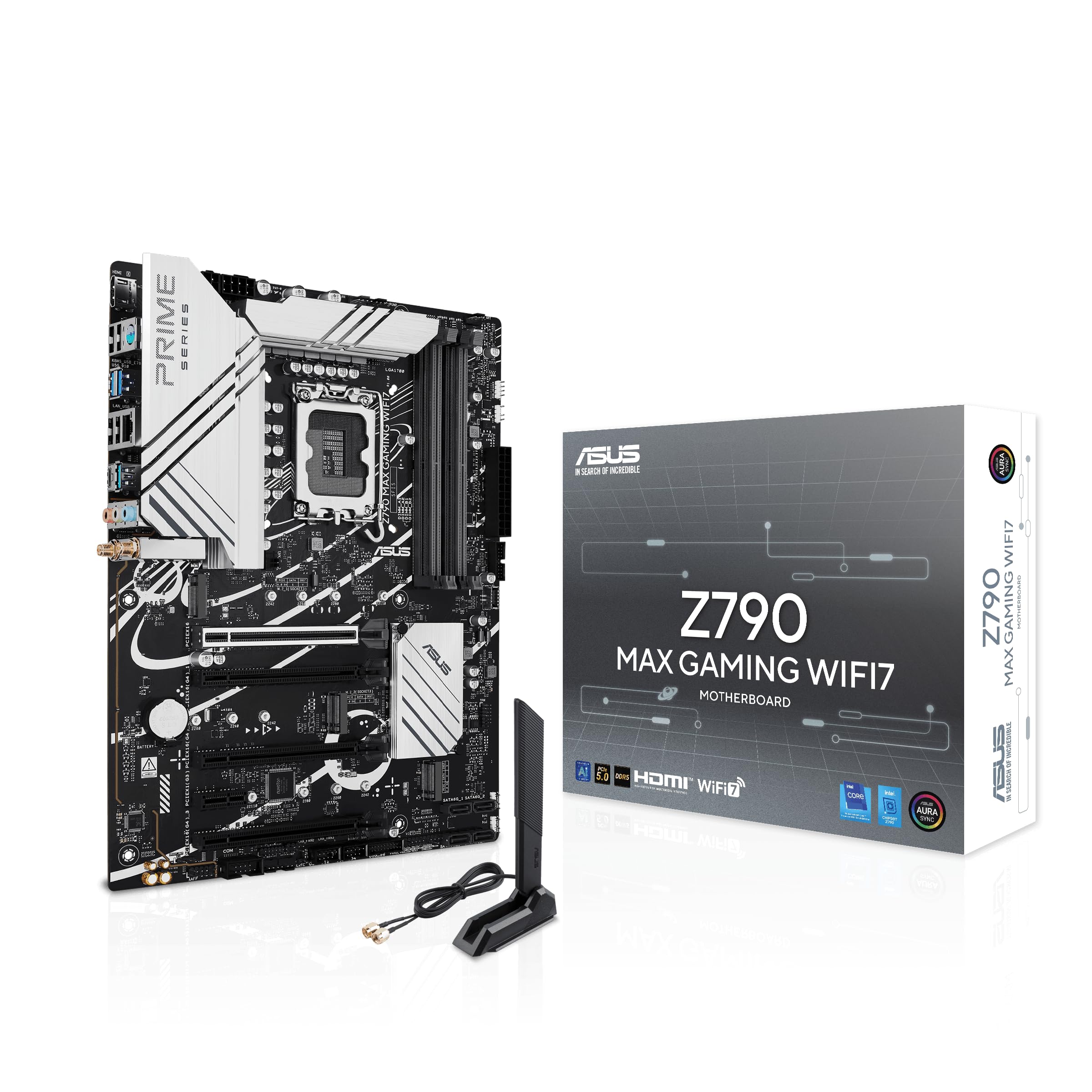Photo 1 of ASUS Z790 MAX Gaming WIFI7 Intel Z790 (LGA 1700) ATX Motherboard with PCIe 5.0, Three M.2 Slots, 14+1 DrMOS, DDR5, WiFi 7, Realtek 1Gb LAN, HDMI, USB 20Gbps Type-C®, Thunderbolt™ (USB4®), Aura Sync