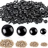 UPINS 500 Pcs 16-30 MM Large Safety Eyes for Amigurumi Black Plastic Craft Dolls Crochet Eyes for DIY Toy Puppets Bear Stuffe