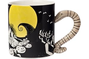Silver Buffalo Disney Nightmare Before Christmas Jack and Moonlight Snake Sculpted Handle Ceramic Mug, 20 Ounces