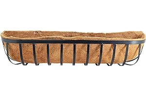 Arcadia Garden Products Hanging Window Basket Metal Trough, 36-inch